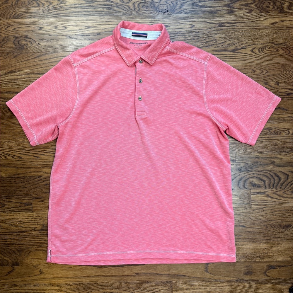 Johnston & Murphy Pink Heather Polo Shirt